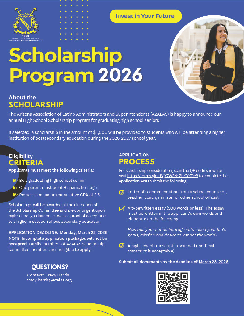 AZALAS 2026 High School Senior Scholarship Flyer
